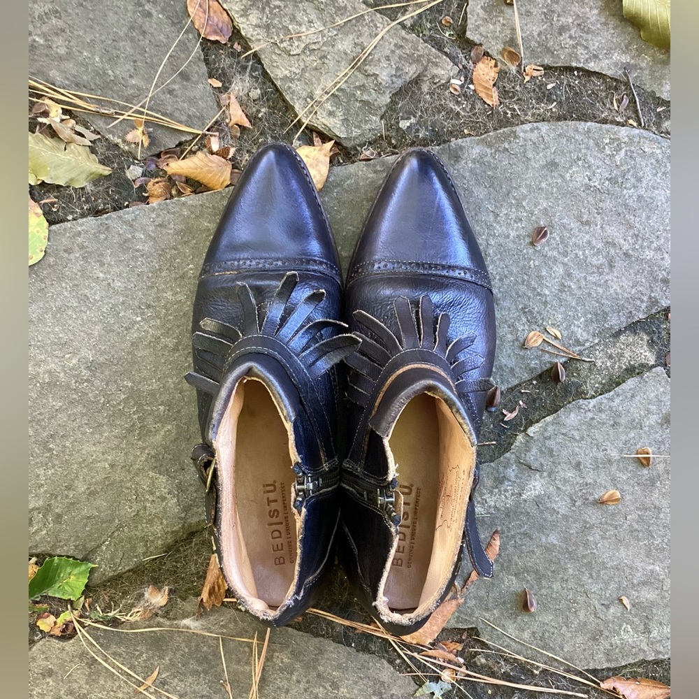 Bed Stu Dipper Distressed Leather Fringed Cobbler Bootie